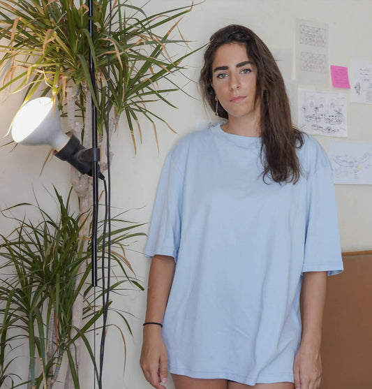 MisΓ³ Sleeve Tee - Stone Blue