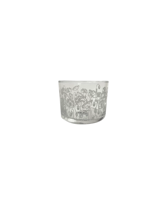 Poppy Silver Glass Cup