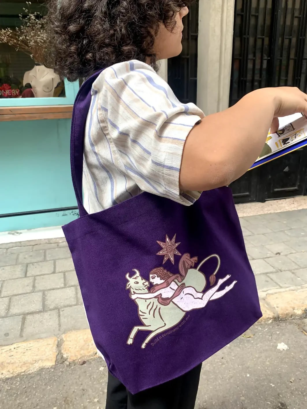 EUROPA AND ZEUS Deep Purple Tote Bag