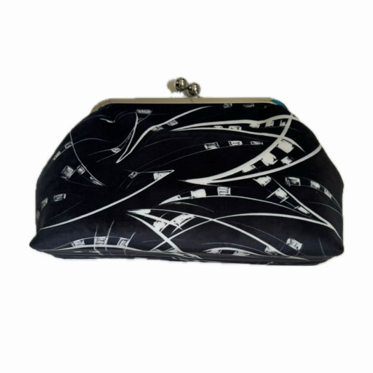 Clasp Bag - Black & White Velvet