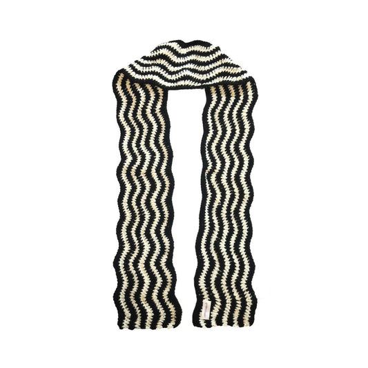 WAVY SCARF BLACK AND WHITE