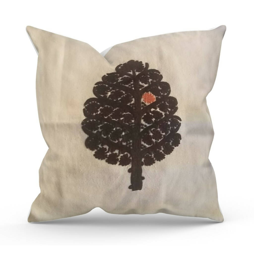 Black Tree Cushion Cover