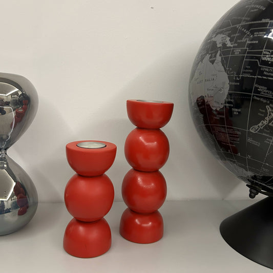 Boules Candle Holders - Red