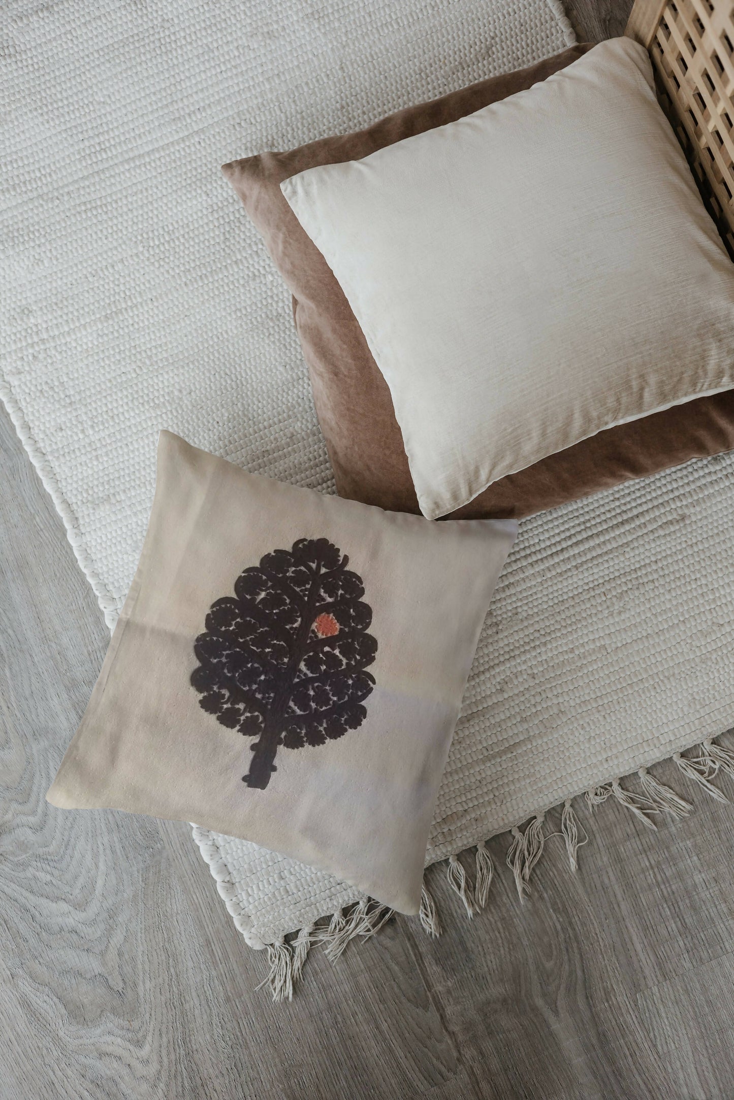 Black Tree Cushion Cover