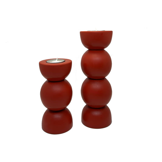 Boules Candle Holders - Red