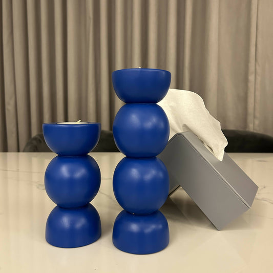 Boules Candle Holders - Blue