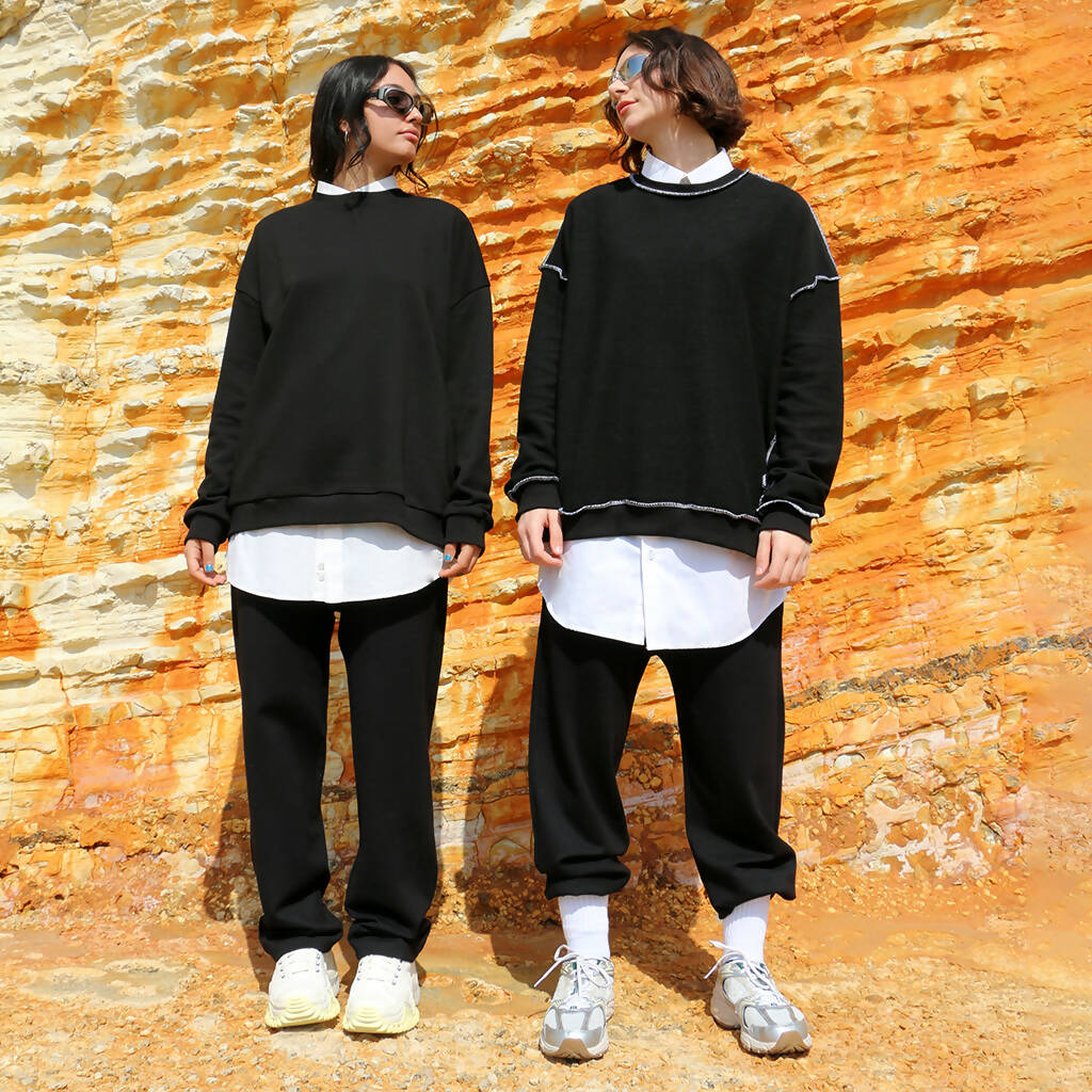 Oversized On Both Sides Black