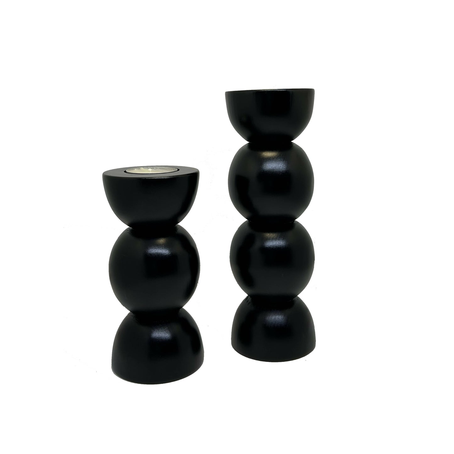 Boules Candle Holders - Black