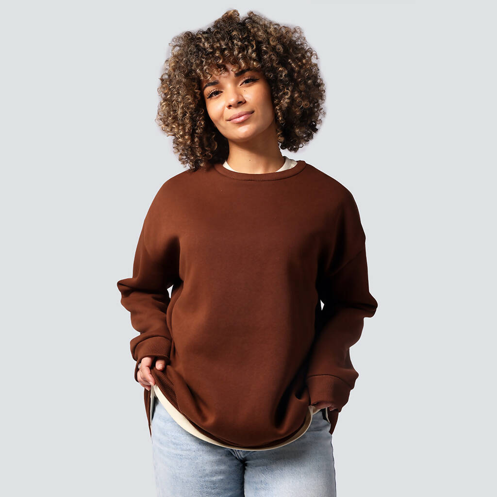 Oversized On Both Sides Brown