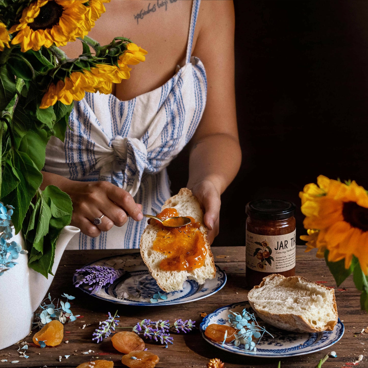 Peach and Lavender Flowers Jam