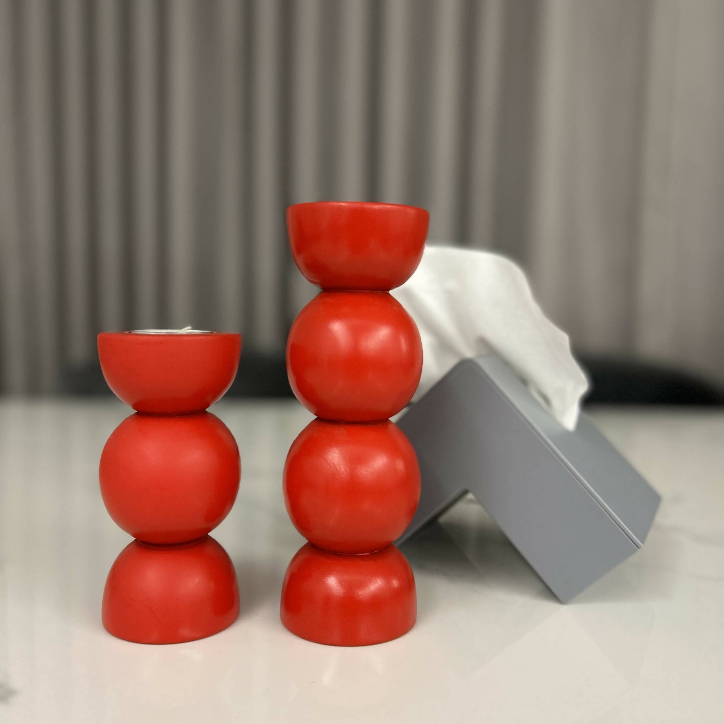 Boules Candle Holders - Red