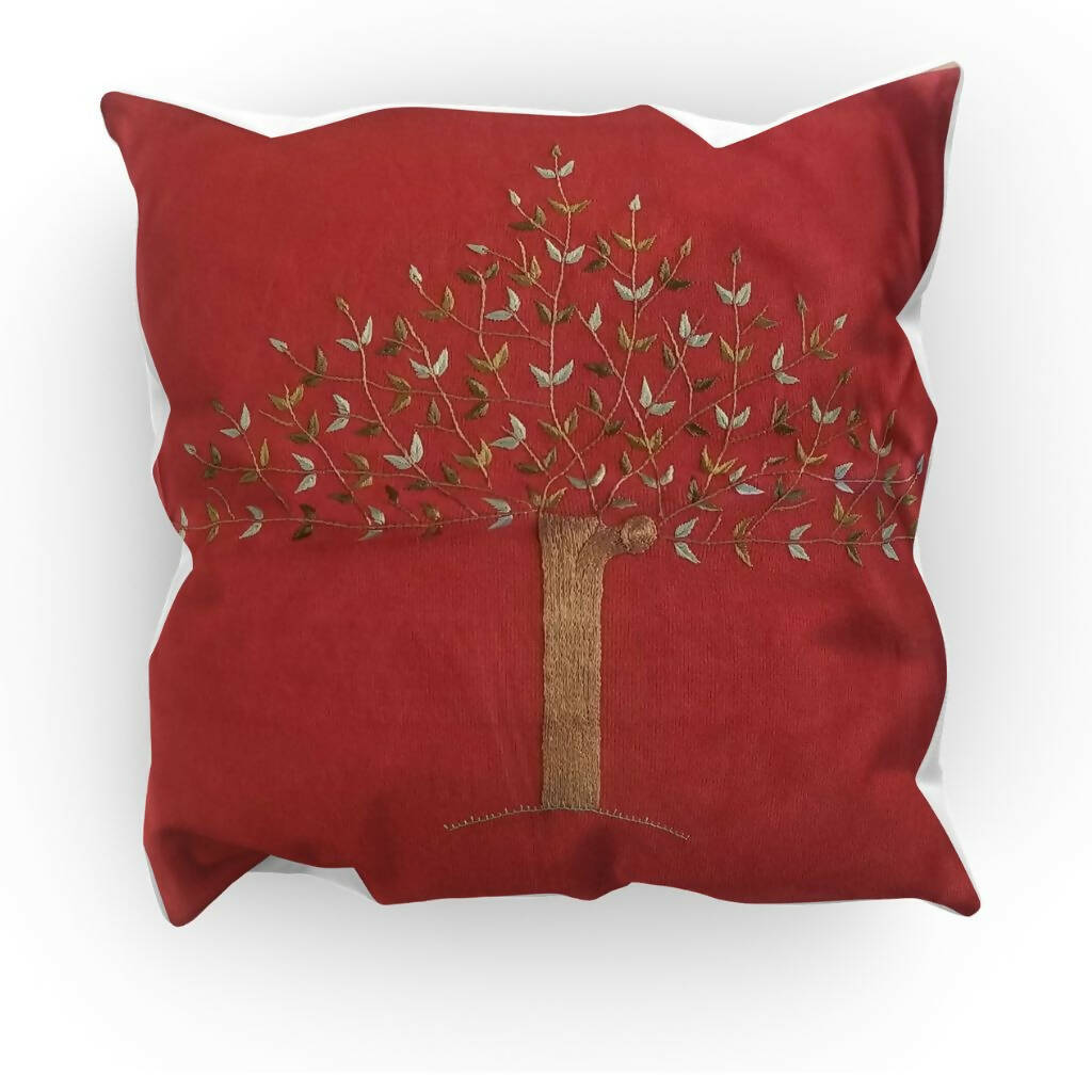 Red Tree Cushion Cover